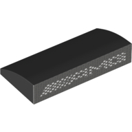 Lego Brick Curved 2 x 4 x 2/3 No Studs, with Bottom Tubes with White 'AMG' print / Black