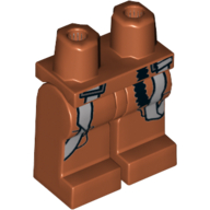 Lego Hips and Dark Orange Legs with Pilot Flight Suit Straps and Black Hose Print / Dark Orange