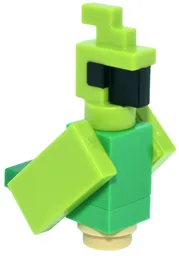 Minecraft Parrot, Lime Plain Wings - Brick Built