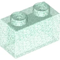 Brick 1 x 2 without Bottom Tube / Opal Trans-Light Blue
