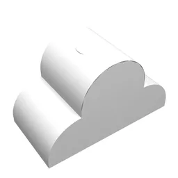 Brick Curved 2 x 4 x 2 Triple, No Studs / White
