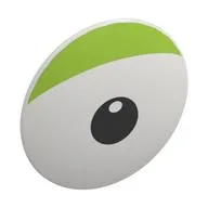 Shield Round Bowed with Eye, Lime Eyelid, Black Pupil Print