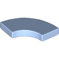 Lego Tile 2 x 2 Curved, Macaroni / Bright Light Blue