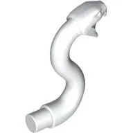 Animal, Snake Head with Open Mouth, Fangs and Curved Neck with Bar / White
