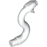 Lego Animal, Snake Head with Open Mouth, Fangs and Curved Neck with Bar / White