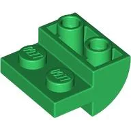 Brick Curved Inverted 2 x 2 with 1 x 2 Cutouts / Green