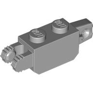 Lego Hinge Brick 1 x 2 Locking with 1 Finger Vertical End and 2 Fingers Vertical End, 7 Teeth / Light Bluish Gray