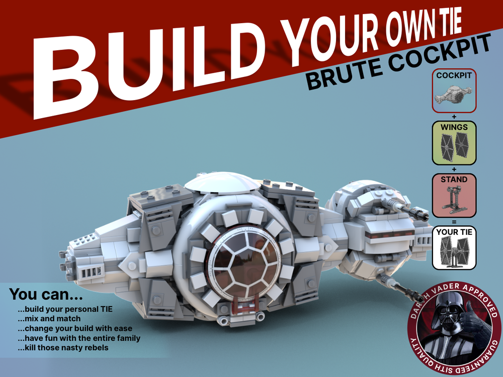 Lego Brute TIE Cockpit - Build Your Own TIE