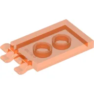 Tile Special 2 x 3 with 2 Clips [Thick Open O Clips] / Trans-Neon Orange