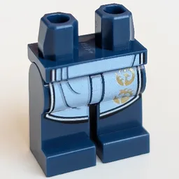 Hips and Dark Blue Legs with Bright Light Blue Apron with Gold Decorations / Dark Blue
