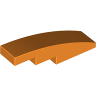 Lego Brick Curved 4 x 1 No Studs [Stud Holder with Symmetric Ridges] / Orange