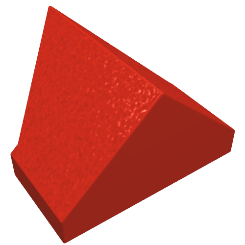 Lego Brick Sloped 45° 2 x 1 Double / Inverted with Hollow Bottom / Red