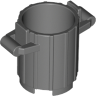 Lego Trash Can with 2 Cover Holders / Dark Bluish Gray