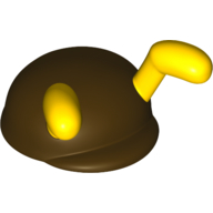 Lego Nintendo Figure, Cap, Large, with Yellow Antennae Print / Dark Brown
