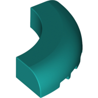 Lego Brick Round Corner 5 x 5 x 1 Curved, Bottom Cut Outs, No Studs, 7 Bottom Tubes / Dark Turquoise
