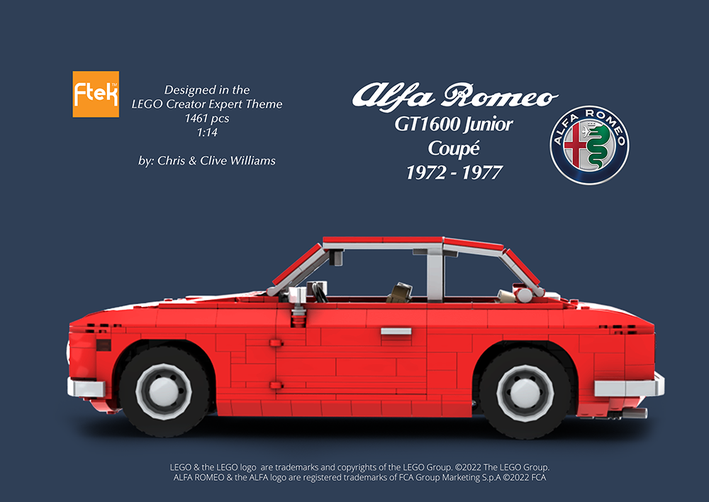 Lego Alfa Romeo GT1600 Junior 1972 to 1977 - Red