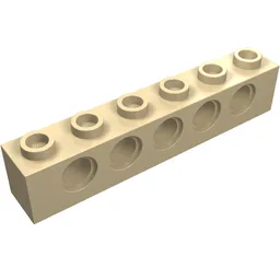 Technic Brick 1 x 6 [5 Pin Holes] / Tan