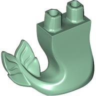 Lego Tail, Mermaid Curved Right [Plain] / Sand Green