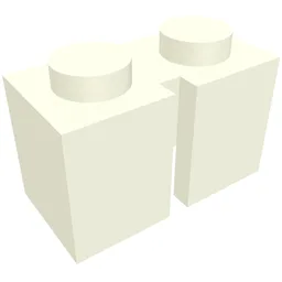 Brick 1 x 2 without Bottom Tube, Slotted (with 1 slot) / White