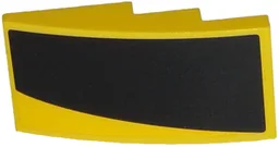 Slope, Curved 4 x 2 with Thick Curved Black Stripe on Yellow Background Pattern Model Right Side (Sticker) - Set 75870
