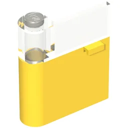 Door 1 x 3 x 3 Left with Window and Horizontal Handle / Yellow