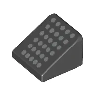 Brick Sloped 30° 1 x 1 x 2/3 with Silver Dots Print / Black