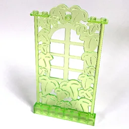 Belville, Wall, 1 x 8 x 12 with Ivy and Window / Trans-Light Bright Green