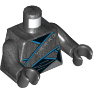 Lego Torso Robe Azure Trim, Crossed Sashes Print, Pearl Titanium Arms, Black Hands / Pearl Titanium
