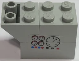 Stickered Assembly 4 x 2 x 2 with Gauges and Buttons Pattern on Both Sides (Stickers) - Set 6614