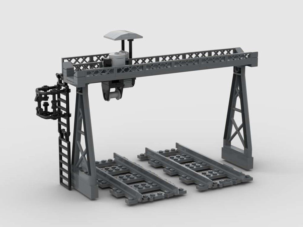 Lego Railway gantry crane overloading crane - Eisenbahn Bockkran Kran Überladekran