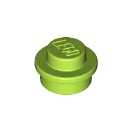 Plate Round 1 x 1 with Solid Stud / Lime