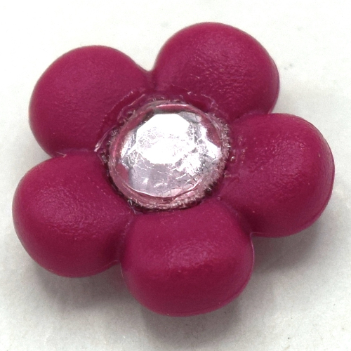 Lego Clikits Icon, Flower 2 x 2 Small, 5 Petals with Pin [Frosted] with Trans-Clear Center Facet Gem