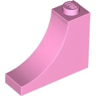 Brick Curved 1 x 3 x 2 Inverted [Inside Bow] / Bright Pink