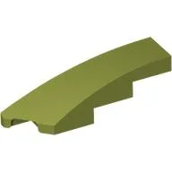 Brick Wedged, Curved 1 x 4 with Stud Notch Left / Olive Green