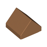 Lego Brick Sloped Double 45° 1 x 1 / Medium Nougat