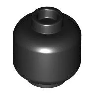 Minifig Head [Plain] [Vented Stud - 2 Holes] / Black