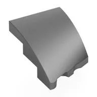 Brick Wedged, Curved 3 x 2 with Stud Notch Left / Metallic Silver