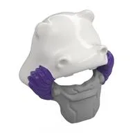 Headwear, Hippo Head, Dark Purple Hoses, Flat Silver Facemask Pattern / Dark Purple