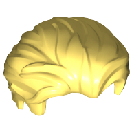 Lego Hair Swept Back with Slight Widow's Peak and Short Side Burns [Plain] / Bright Light Yellow