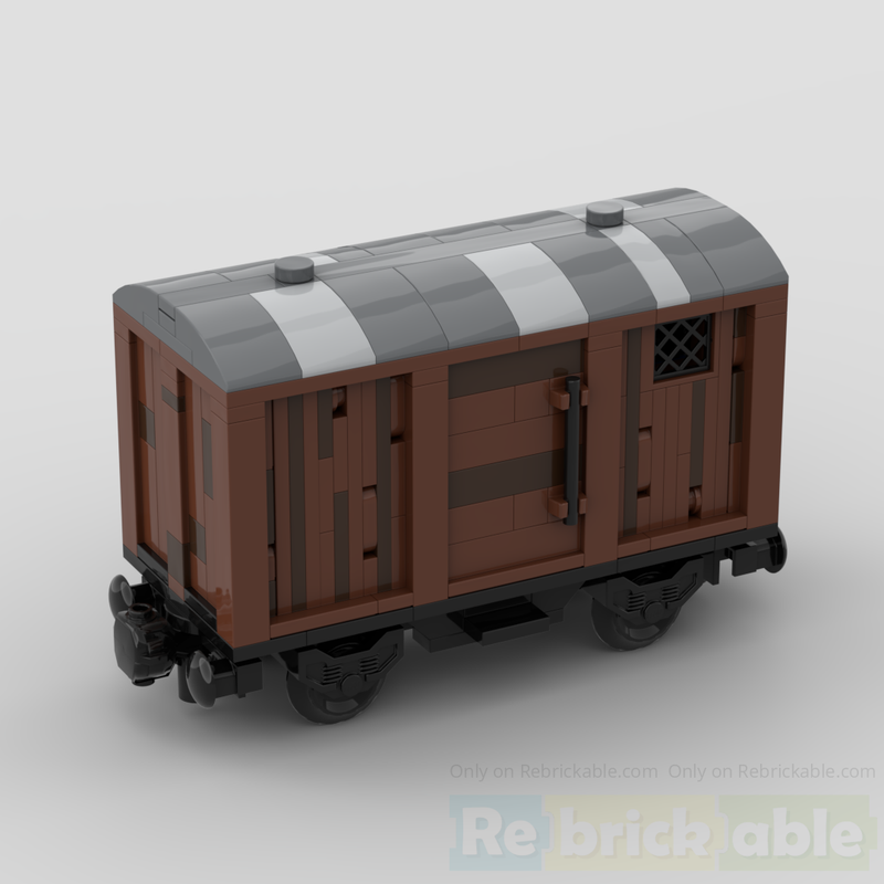 Lego 7 stud wide, old style train car for 10277 crocodile locomotive