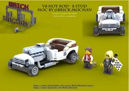 V8 HotRod 8 Stud - White Convertible (FREE)
