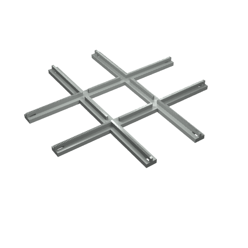 Lego Train Track 4.5V Crossing, Slotted Rail / Light Gray