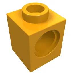 Technic Brick 1 x 1 with Pin Hole / Medium Orange