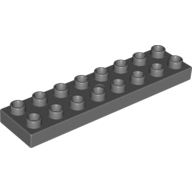 Lego Duplo Plate 2 x 8 / Dark Bluish Gray