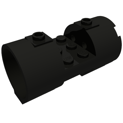 Lego Cylinder 3 x 6 x 2 2/3 Horizontal Solid Studs / Black