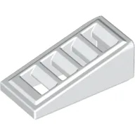 Brick Sloped 18° 2 x 1 x 2/3 with 4 Slots / Grate / White