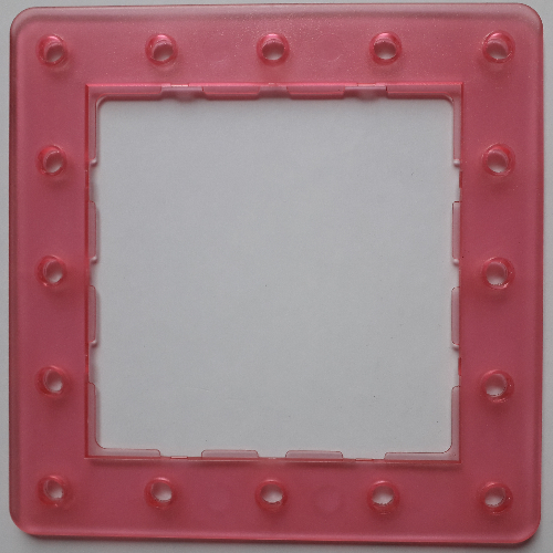 Lego Clikits Frame, Square with 5 x 5 Holes Arrangement / Trans-Pink