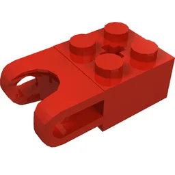Technic Brick Special 2 x 2 with Ball Socket Wide and Axle Hole / Red