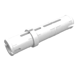 Technic Pin Long with Friction Ridges Lengthwise, 2 Center Slots / White