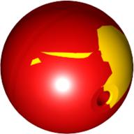 Lego Projectile, Large Figure Weapon, Zamor Sphere / Ball with Marbled Bright Light Orange Pattern
